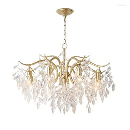 Chandeliers Modern Luxury Pendant Lights Gold Metal Crystal Chandelier For Living Room Kitchen Island Home Lamp Art Light PA0630