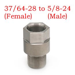 37/64-28 Female To 5/8-24 Male Fuel Filter Adapter Stainless Steel Thread Adapter Solvent Trap Threads Changer SS Screw Converter