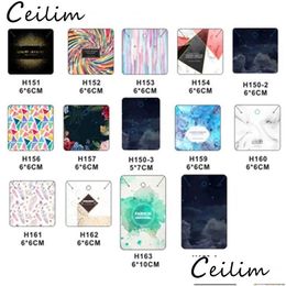 Other New Design 100Pcs/Lot Jewelry Findings Display Card Price Tag 6X6Cm Paper Earring Holder Necklace Cards Packing Can Cu Dhgarden Dhqyu