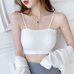 Bras Women Sling Tube Top Sexy Sports Bra Top Breathable Chest Pad Wearing Underwear Strapless Blouse Tube Top Bandeau Top 2022 P230512