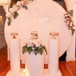 Party Decoration 3 Plinth Stand And One Circle)White Mental Wedding Backdrop For Baby Events Yudao1234