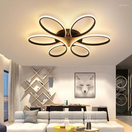 Chandeliers Modern Ceiling Lamp For Bedroom Children's Home Decor Living Room Apartments Kitchen Led Chandelier Black Petal Lighting