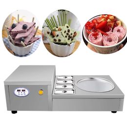 Fried Ice Cream Roll Machine Home Use Stainless Stell Fried Yoghourt Maker Pan Machinery