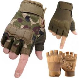 Sports Gloves Military Tactical Gloves Army Outdoor Sports Shooting CS Fingerless Gloves Half Finger Anti-Slip Bicycle Riding Fitness Gloves P230512