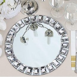 Party Decoration 20pcs)Luxury Dinner Plate For Event Royal Charger Glass Bead Acrylic Mirror Crystal Yudao1470