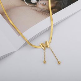 Chains Butterfly Choker For Women Adjustable Chain Charm Stainless Steel Necklace Kpop Delicate Pendant Bridal Jewellery