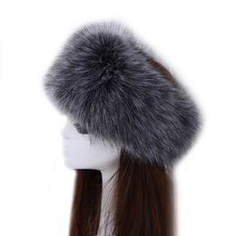 Hair Rubber Bands Winter Thick Circle Russian Hat Fluffy Headband Female Fur Furry Wide Headdress Ski Accessories 230512