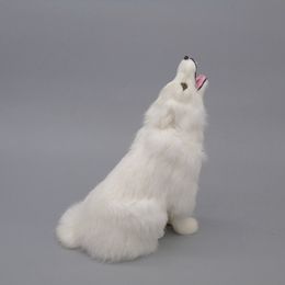 Simulating Fur Wolf Home Furnishings Doll Static Stuffed Animals Models