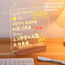 Night Lights Message Board Transparent Erasable Light Decoration Lighting Lamp