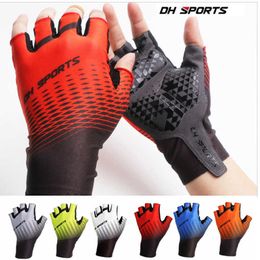 Sports Gloves Dh Cycling Sports Gloves Anti-slip Men Women Unisex Finger Opening Breathable Anti-Impact MTB Bicycle Sports P230512