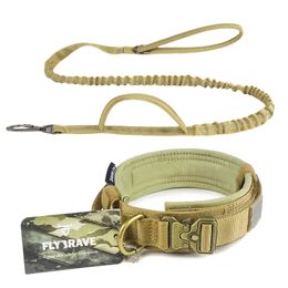 Dog Collars Leashes Tactical Dog Collar Leash Set Pet Large Dog Accessories Detachable Quick Release Collar Training Personalised Pets Supplies 230512