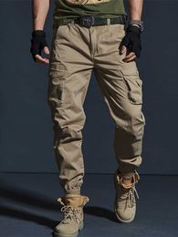 Men's Pants Khaki Casual Pants Men Military Tactical Joggers Camouflage Cargo Pants Multi-Pocket Fashions Black Army Trousers New AA230511