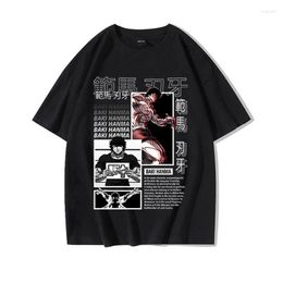 Men's T Shirts Baki The Shirt For Men Clothing Cotton Black Tops Tees Harajuku Grappler Yujiro Hanma Tshirt Streetwear Hip Hop Male T-shirts