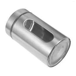 Stainless Steel Tea Tank with Glass Lid - Airtight stainless steel airtight container for Cookies, Flour, Sugar, and More