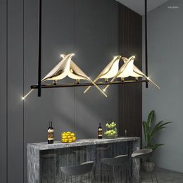 Pendant Lamps Modern LED 5-Birds Chandelier Light Nordic Golden Bird For Living Dining Room Restaurant Kitchen Island Deco Lamp