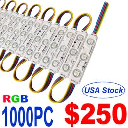 Storefront Window Led Light Waterproof SMD5050 RGB 3 Led Module Lights DC12V Indoor Outdoor Decoration Light Module Letter Design (RGB Injection) usastar