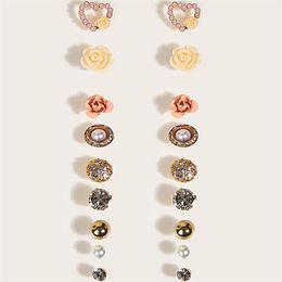 Stud Earrings Combination Nine-piece Set Flower Fashion Jewellery Pendientes Mujer