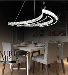 Pendant Lamps LED Light Luxury Crystal Crescent K9 Living Moon Shape 90-230V Lamp