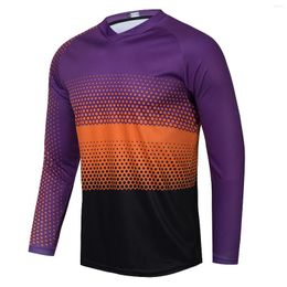 Racing Jackets Men's Downhill Jerseys Mountain Bike MTB Shirts Off Road DH Motorcycle Jersey Motocross Sportwear Top Purple