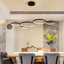 Pendant Lamps Modern Minimalist Restaurant Chandelier Round Art Creative Personality Led Lamp Coffee Shop Bar Table