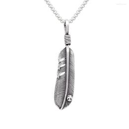 Pendant Necklaces Vintage Stainless Steel Feather Necklace High Quality Non Tarnish Style Fashion Jewelry For Trendsetters Birthday