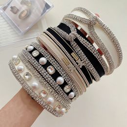 Hair Rubber Bands Luxury Chain Headband Fashion Accessorie's Shiny Trend Full Drill band Band Girl Headwear 230512