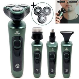 Electric Shavers 4 In 1 Smart Shaver LCD Digital Display Threehead Floating Razor USB Rechargeable Washing Multifunction Beard Knife 230512