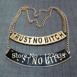 Choker 2pcs/lot Fashion Hip Hop Jewellery Acrylic Alphabet Letter Trust No Bitch Necklace Chokers