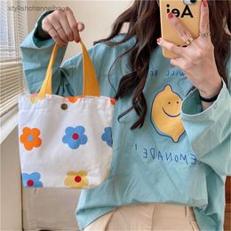 Shopping Bags Floral Mini Canvas Shopping Handbags Reusable Foldable Tote Bags Women Canvas Shoulder Bags Female Funny Eco