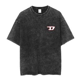 Men's T-Shirts Men's Luxury Short Sleeve T-shirt Vintage Washed Distressed Denim T Shirt Loose Fit Old Fashion Summer Tshirt Shorts 2Pcs Set 230512