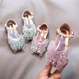 Sandals Summer Girls Shoes Butterfly Crystal Princess For Bling Pearls Kids Cover Toe Party Wedding Shoe Baby