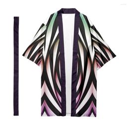 Ethnic Clothing Japanese Adult Yukata Kimono Top Casual Print Daily Shirt Summer Unisex Short Sleeve Haori Cardigan Oversize Samurai Blouse