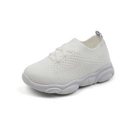 Athletic Outdoor 2023 New White Shoes Lightweight Breathable Running Shoes for Girls Flying Woven Korean Kid Boys Summer Shock-absorbing Sneakers AA230511