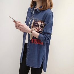 Women's Jackets 5XL Spring Autumn Women Plus Size Long Jean Jacket Coat Female Fashionable Windbreaker Woman Blue Casual Loose Denim