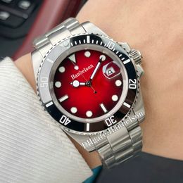 Mens watch Japan 8215 automatic movement mechanical self winding watches Gradient red Ceramic bezel Sapphire surface Luminous Wristwatch