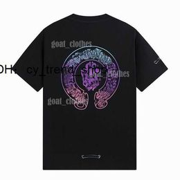 vloness 2023 Designers Chromes Heart Mens T-shirts Embossed Letter Classic Crew Neck Casual Horseshoe Sanskrit Cross Pattern Tees Tshirts Eur S-xl 41