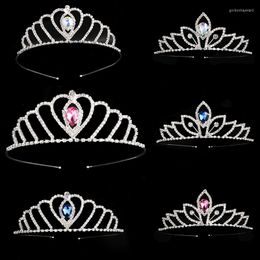 Hair Clips Princess Girl's Tiara Kids Bride Crown Floral Wedding Bridal Hairbands Accesories Golden Jewelry Headdress