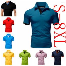 Men's Polos Summer Men's Fashion Polo Shirt Men Casual Turn Down Collar Short Sleeve Slim Fit Mens Tops Plus Size 8XL