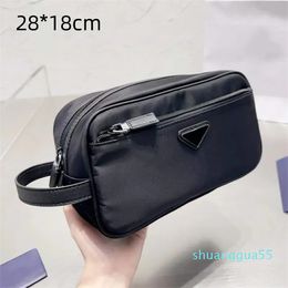 cosmetic designer makeup bag toiletry bag make up handbags wash pouch Nylon Triangle Small with handle Woman Men