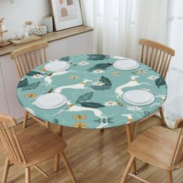 Table Cloth Round Tablecloth Fit 40"-44" Elastic Edge Whippet Sighthound Dog Cover
