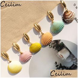 Dangle Chandelier Bohemian Colorf Shell Drop Earrings For Women Party Statement Sea Gold Colour Metal Summer Bride Jewellery D Dhgarden Dhuuq