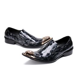 Toe Solid Pointed Italian Colour Banquet Elegant Plus Size Dress Original Patent Leather Man Prom Shoes 3252