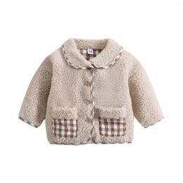 Jackets 0-2Yrs Baby Boys Girls Lamb Wool Jacketes Causal Long Sleeve Coat Warm Autumn Winter Kids Clothing Outfits