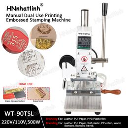 2 In 1 Dual Purpose Logo And Brass Alphabet Letters Digital Leather Wood PVC Paper Hot Foil Stamping Machine Embossing Tools