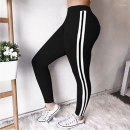 Women's Leggings 2023 Black Highly For Women Sport Gym Yoga Pants Gray Striped Oversized Trousers Casual Seamless Fitness Pantalon Mujer