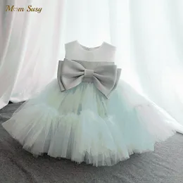 Girl Dresses Girl's Baby Princess Bow Tutu Dress Infant Toddler Teen Summer Vintage Tulle Vestido Party Pageant Birthday Baptism Frocks 1-12