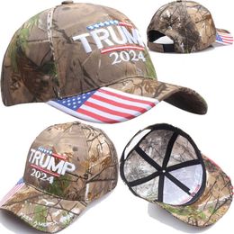 Snapbacks Donald Trump 2024 Cap Camouflage USA Flag Baseball Caps Keep America Great Again Snapback President Hat 3D Embroidery Unisex A++ P230512