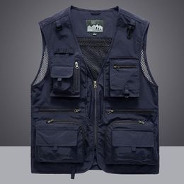 Outdoor Jackets Hoodies Waistcoat Vest Jacket Men Multi Pocket Classic Male Sleeveless Coat P ographer Fishing 5XL Travel Clothes 230512