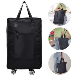 Storage Bags Detachable Expandable Shopping Bag With 5 Wheels Foldable Trolley Cart For Travelling