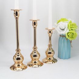 Candle Holders 50pcs) Selling Gold Candelabra Candlestick Shiny Holder Metal Wedding Table Centrepieces